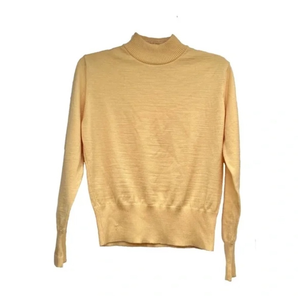 Basler | Yellow Virgin Wool Mock Neck Long Sleeve Sweater, Size 38 (Size 8)